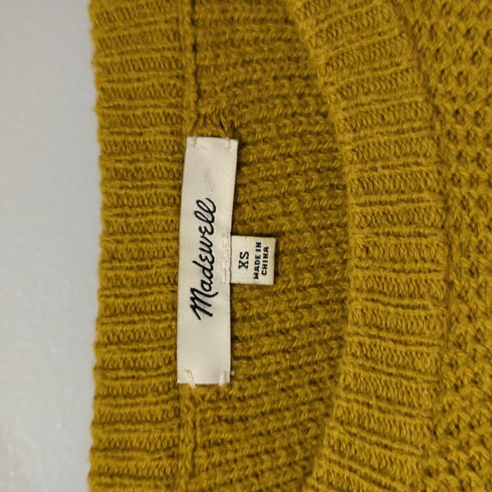 Madewell Mustard Yellow Sweater with Split Back Size XS - Picture 2 of 4